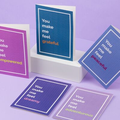 You Make Me Feel greeting cards - Pack of 5