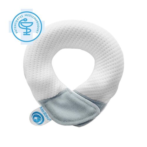 Medibino Babykopfschutz weiß/grau | Material: Tencel