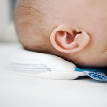 Protection tête bébé Medibino blanc / gris | Matériel: Tencel 5