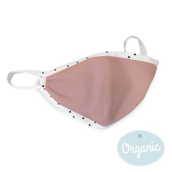 Masque bouche et nez Medibino coton bio adulte - vieux rose 1