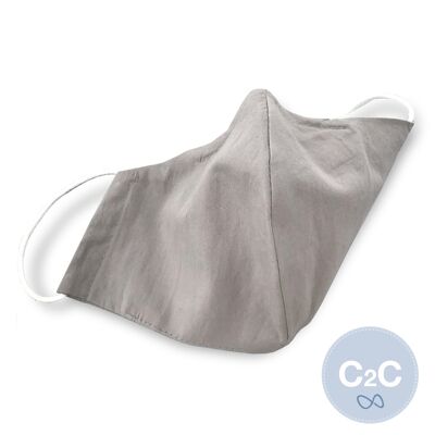 Medibino Mouth and Nose Mask Adults Ocean Safe Cradle to Cradle Certified Gold Fabrics - stone gray