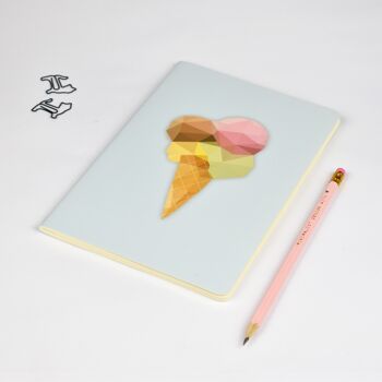 Ice Cream - Carnet de notes A5 géométrique Low Poly Art 2