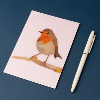 Robin - Low poly art - Carte postale 3