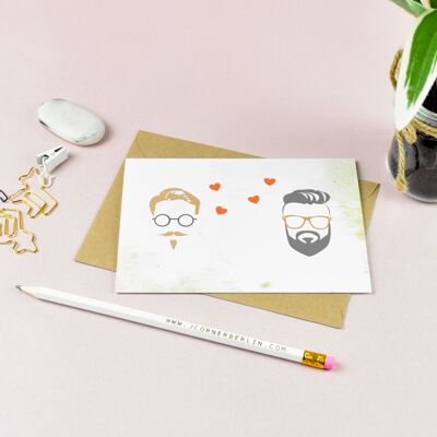 Hipster Gay Love Greeting card