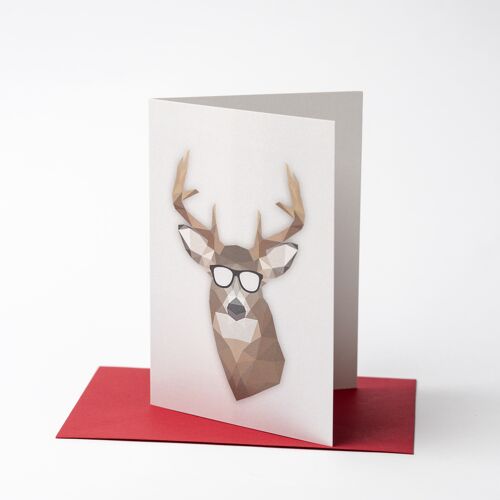 Low-Poly Christmas Deer - Greeting Card
