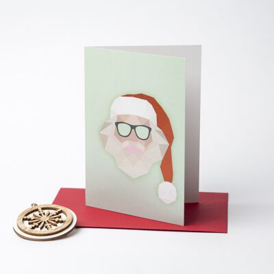 Low Poly Santa - Greeting Card