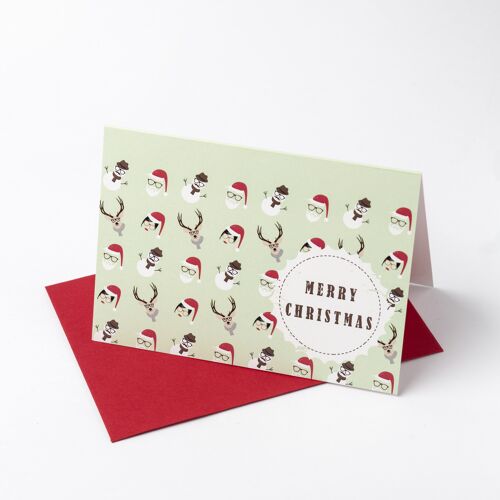 Merry Christmas - Hipster Pattern Greeting Card