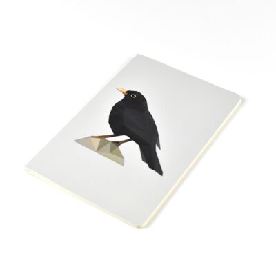 Blackbird - Cuaderno DIN A5 con arte geométrico de baja poli