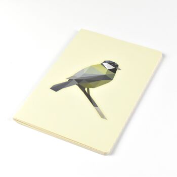 Mésange charbonnière - Carnet de notes A5 géométrique Low Poly Art 1