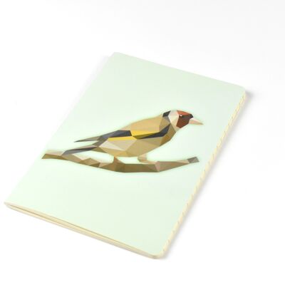 Goldfinch - Geometric Low Poly Art DIN A5 Notebook