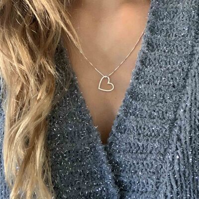 Mini Heart Necklace Silver