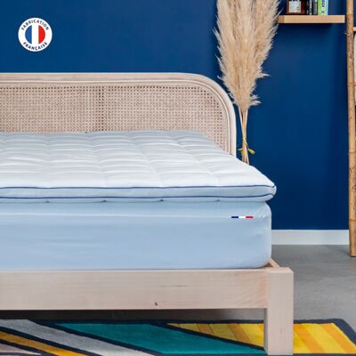 Surmatelas de Confort Moelleux 140 x 190 cm - Qualité Hôtellerie - Production Française - Epaisseur Totale de 7 cm - Certifié Oeko-Tex - BDREAMS