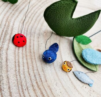 Lucky figurine Animals in Japanese fabric and bamboo, handmade handmade in Japan - Lapin 7