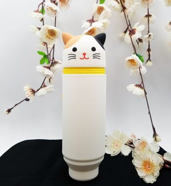 Silicone Kit Animals Cat Dog Cylindrical Zippered Penguin from Japan - Chat Calico 2