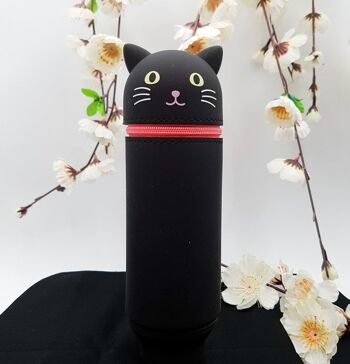 Silicone Kit Animals Cat Dog Cylindrical Zippered Penguin from Japan - Chat Noir 2