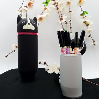 Silicone Kit Animals Cat Dog Cylindrical Zippered Penguin from Japan - Chat Noir 7