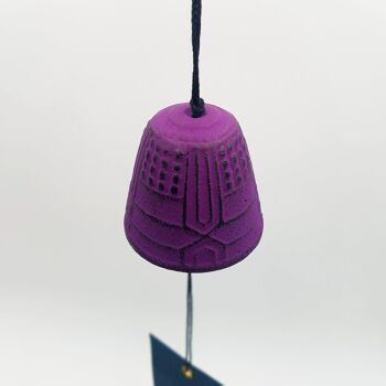 Japanese furin cast iron coloured bell with vow paper for interior or exterior - Turquoise 5