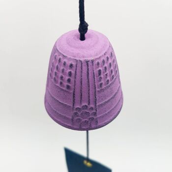 Japanese furin cast iron coloured bell with vow paper for interior or exterior - Yellow 3