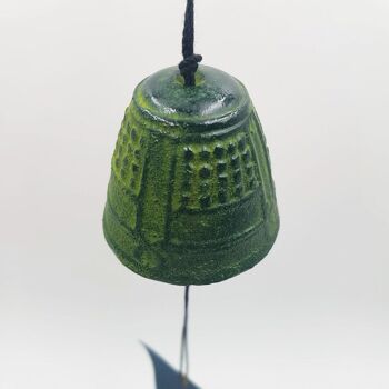 Japanese furin cast iron coloured bell with vow paper for interior or exterior - Black 5