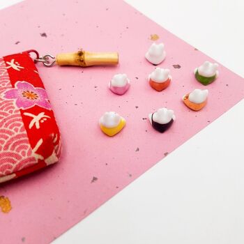 Boîte de petits porte-bonheur japonais en céramique Lapins peint à la main au Japon 4