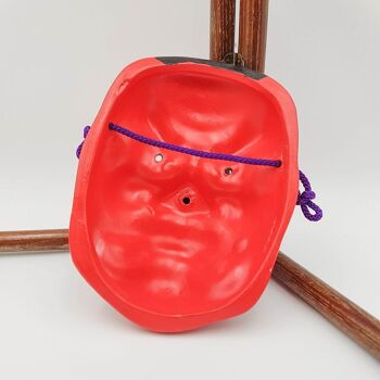 Masque de Théâtre nô Décoratif Tengu avec signature de l'artiste, réalisé au Japon 5