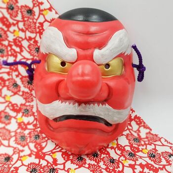 Masque de Théâtre nô Décoratif Tengu avec signature de l'artiste, réalisé au Japon 8