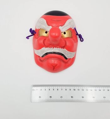 Masque de Théâtre nô Décoratif Tengu avec signature de l'artiste, réalisé au Japon 10