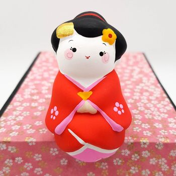 Figurines Osuwari assises en terre cuite et peint Japon fait main artisanal 8