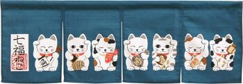 COS3012 Noren rideaux de porte japonais Bleu motif Maneki-neko, japon tapisserie rideau de fenêtre 6