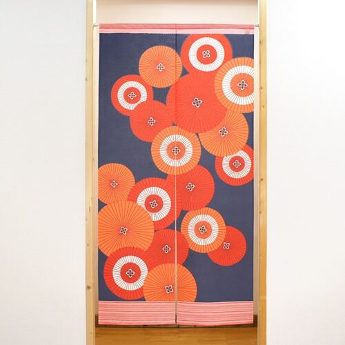 Noren rideaux de porte japonais motif Ombrelles, japon tapisserie rideau de fenêtre