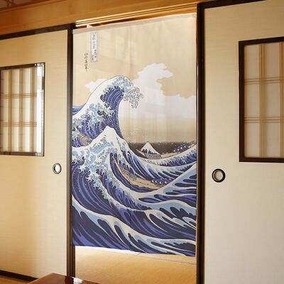COS2047 Noren rideaux de porte japonais Motif Vague Hokusai tapisserie rideau de fenêtre