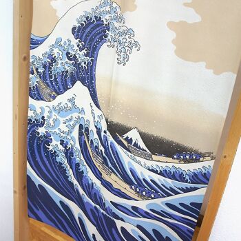 COS2047 Noren rideaux de porte japonais Motif Vague Hokusai tapisserie rideau de fenêtre 3