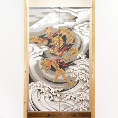 COS2049 Noren rideaux de porte japonais motif Dragon & Vagues, japon tapisserie rideau de fenêtre