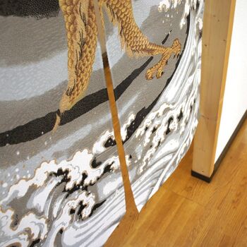 COS2049 Noren rideaux de porte japonais motif Dragon & Vagues, japon tapisserie rideau de fenêtre 5