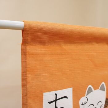 COS3011 Noren rideaux de porte japonais Orange motif Maneki-neko, japon tapisserie rideau de fenêtre 4