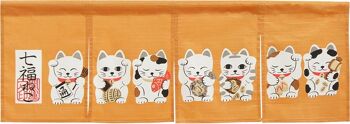 COS3011 Noren rideaux de porte japonais Orange motif Maneki-neko, japon tapisserie rideau de fenêtre 8