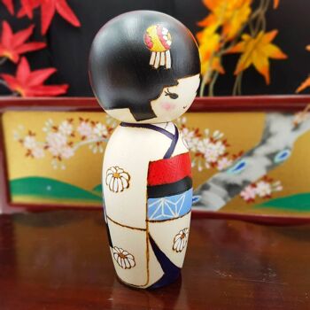 Poupée Kokeshi de collection Kiku-hime en bois, figurine fait main au Japon 2