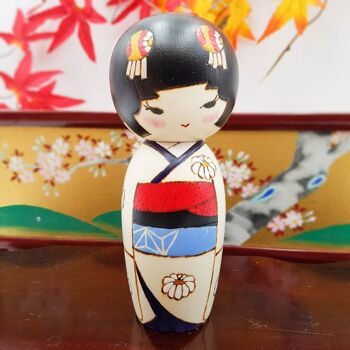 Poupée Kokeshi de collection Kiku-hime en bois, figurine fait main au Japon 3