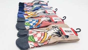 Chaussettes Japonaises Tabi en Coton et Motif Femme Japonaise Made in Japan Taille Fr 34 - 40 7