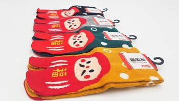 Chaussettes Japonaises Tabi en Coton et Motif Daruma Made in Japan Taille Fr 34 - 40 4