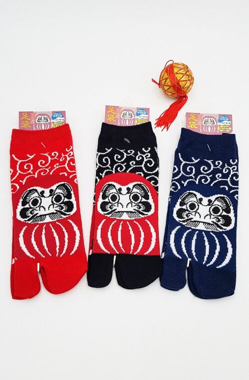 Japanese Tabi Socks in Cotton and Daruma Pattern Size Fr 40 - 45
