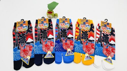 Chaussettes Japonaises Tabi en Coton et Motif Daurade Royale Taille Fr 40 - 45