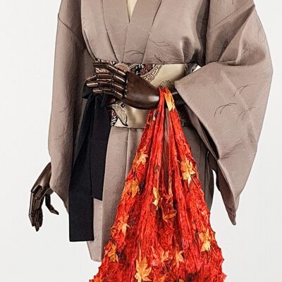 Shibori Tote Bag Waschbar und wiederverwendbar Handgefertigt in Japan, Einkaufstasche Durable Bulk Bag Maple Leaf Patterns