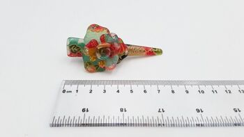 Small Japanese hair flower clip with chirimen fabric and resin 2
