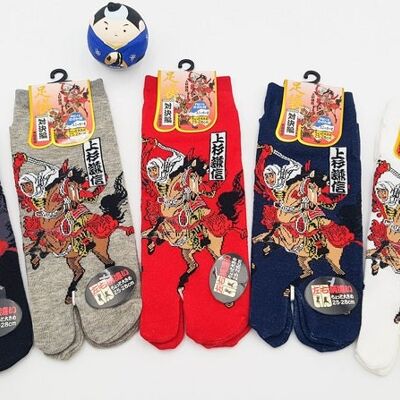 Japanische Tabi-Socken aus Baumwolle und Samurai-Muster Größe Fr 40 - 45