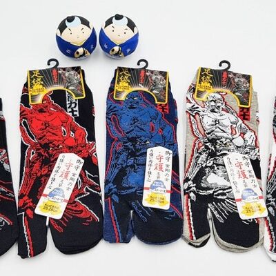 Japanische Tabi-Socken aus Baumwolle und Kongo-Rikishi-Muster Größe Fr 40 - 45