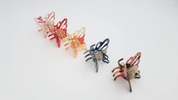 Pince crocodile japonaise en forme de papillon avec tissu chirimen et résine 2