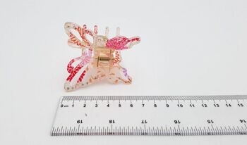 Pince crocodile japonaise en forme de papillon avec tissu chirimen et résine 3