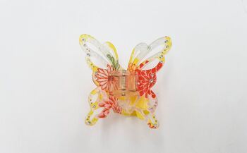 Pince crocodile japonaise en forme de papillon avec tissu chirimen et résine 5