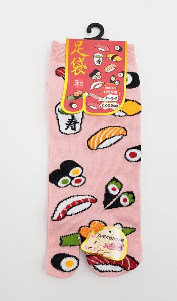 Chaussettes Japonaises Tabi en Coton et Motif Sushi & Maki Taille Fr 34 - 40 8